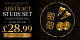Abstract Stud Earrings Set | 3 Pair Gold Stainless Steel Stud Earrings | Earra UK