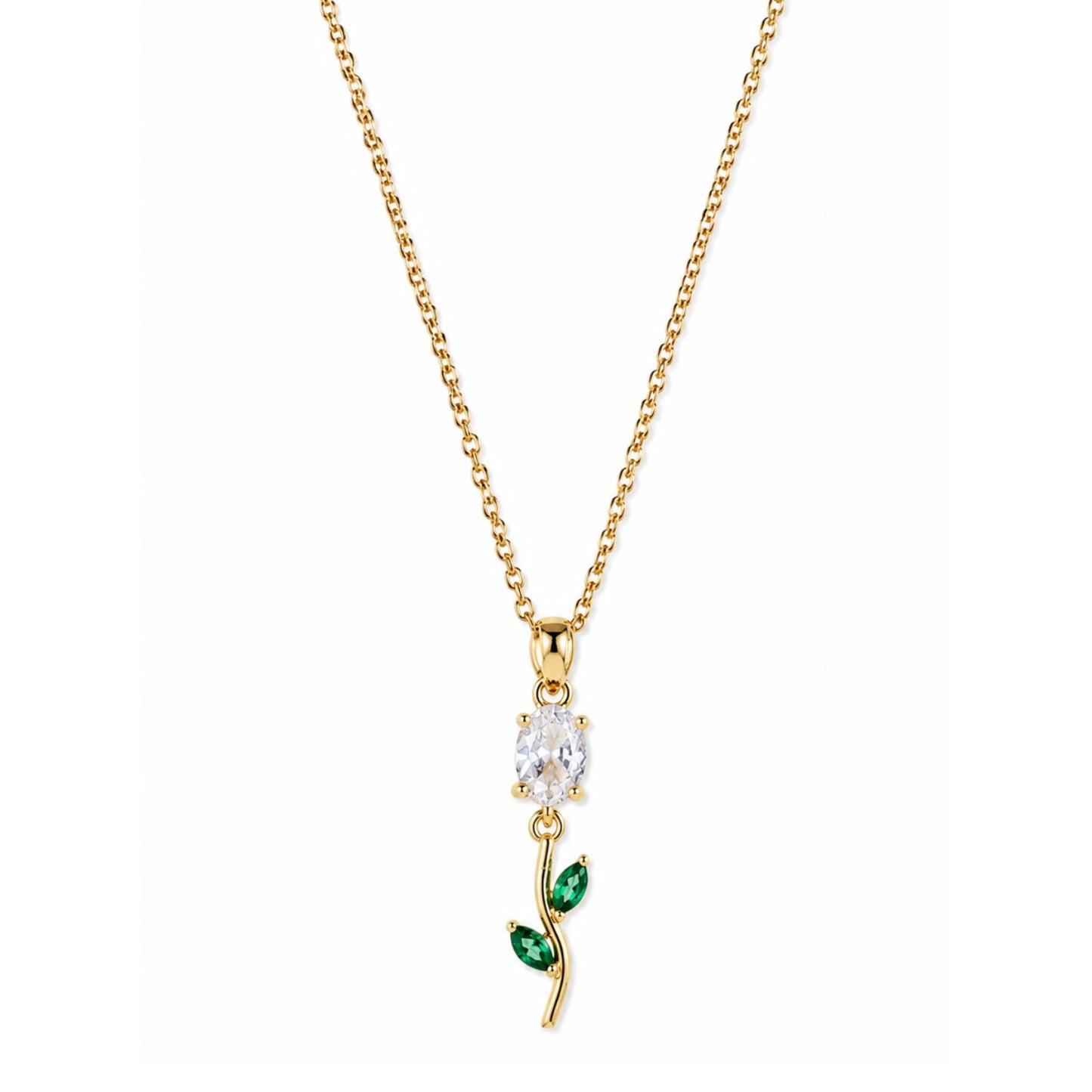 Emerald Vine Gift Set for Her | 18K Gold Plated Necklace & Bracelet Duo