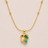 Mosaic Prism Necklace | 18K Gold Plated Stainless Steel