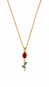 Crimson Vine Gift Set for Her | 18K Gold Plated Necklace & Bracelet Duo